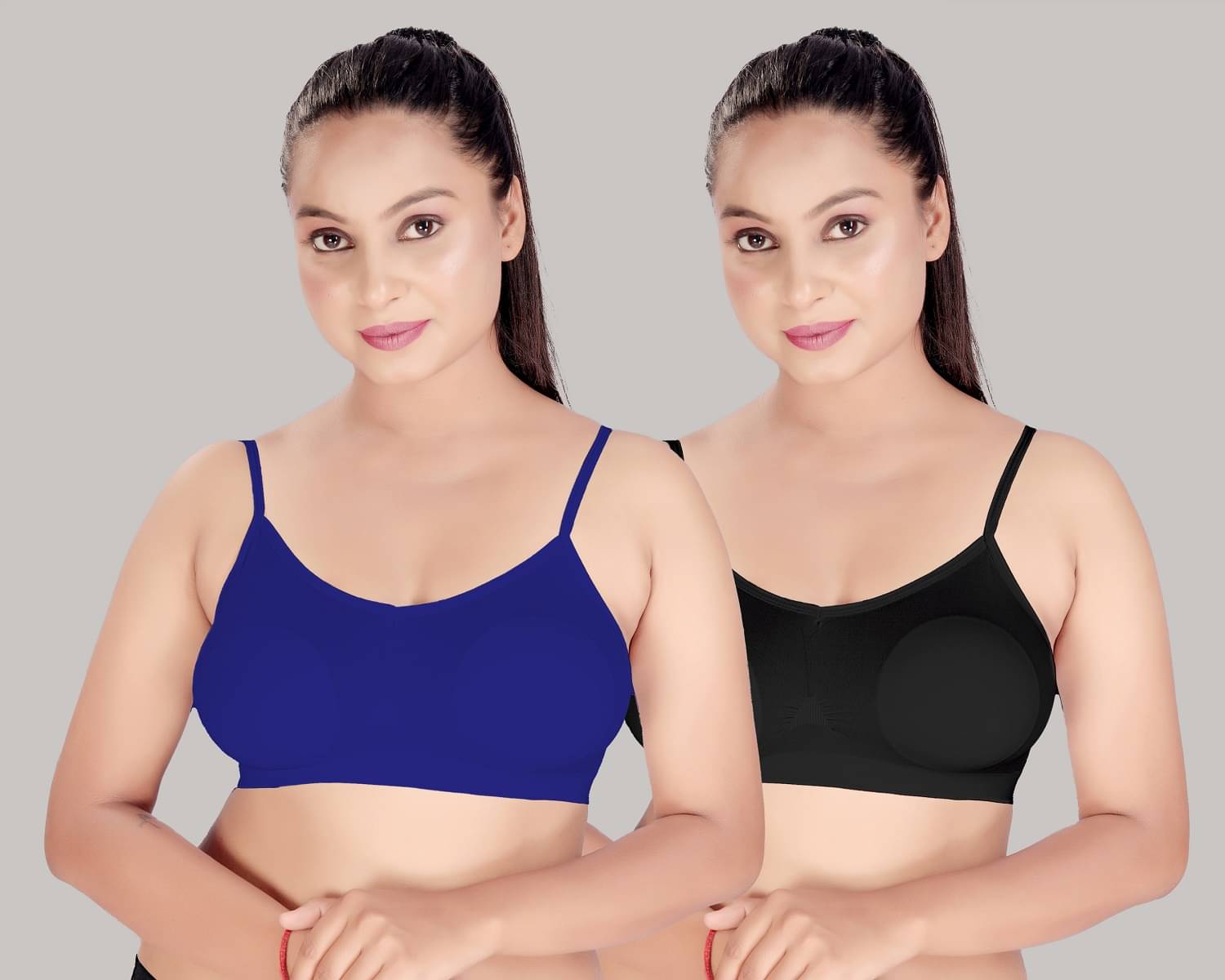     			HAYA Pack of 2 Silk Non Padded Women's Cami bra ( Multicolor ) HAYA White Polyester Non Padded Women's Cami bra