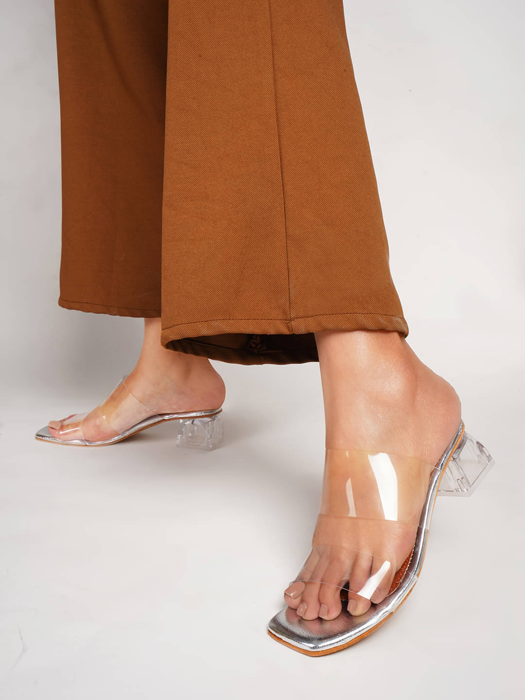     			JM Looks Silver Women's Sandal Heels