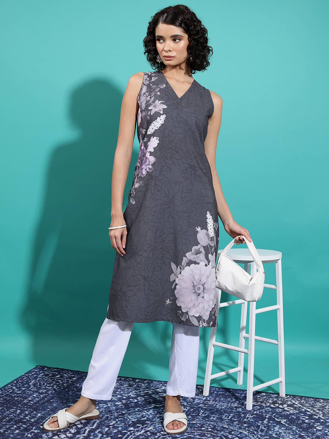 Ketch Polyester Printed Straight Women's Kurti - Black ( Pack of 1 ) Ketch Polyester Printed Straight Women's Kurti - Black ( Pack of 1 )