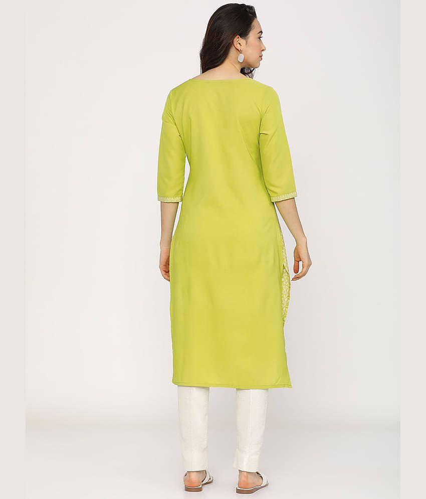 Ketch Polyester Printed Straight Women's Kurti - Green ( Pack of 1 )