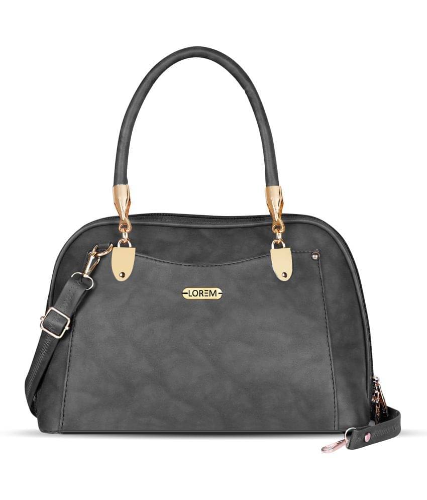     			Lorem Handheld Faux Leather Set of 1 ( Dark Grey )