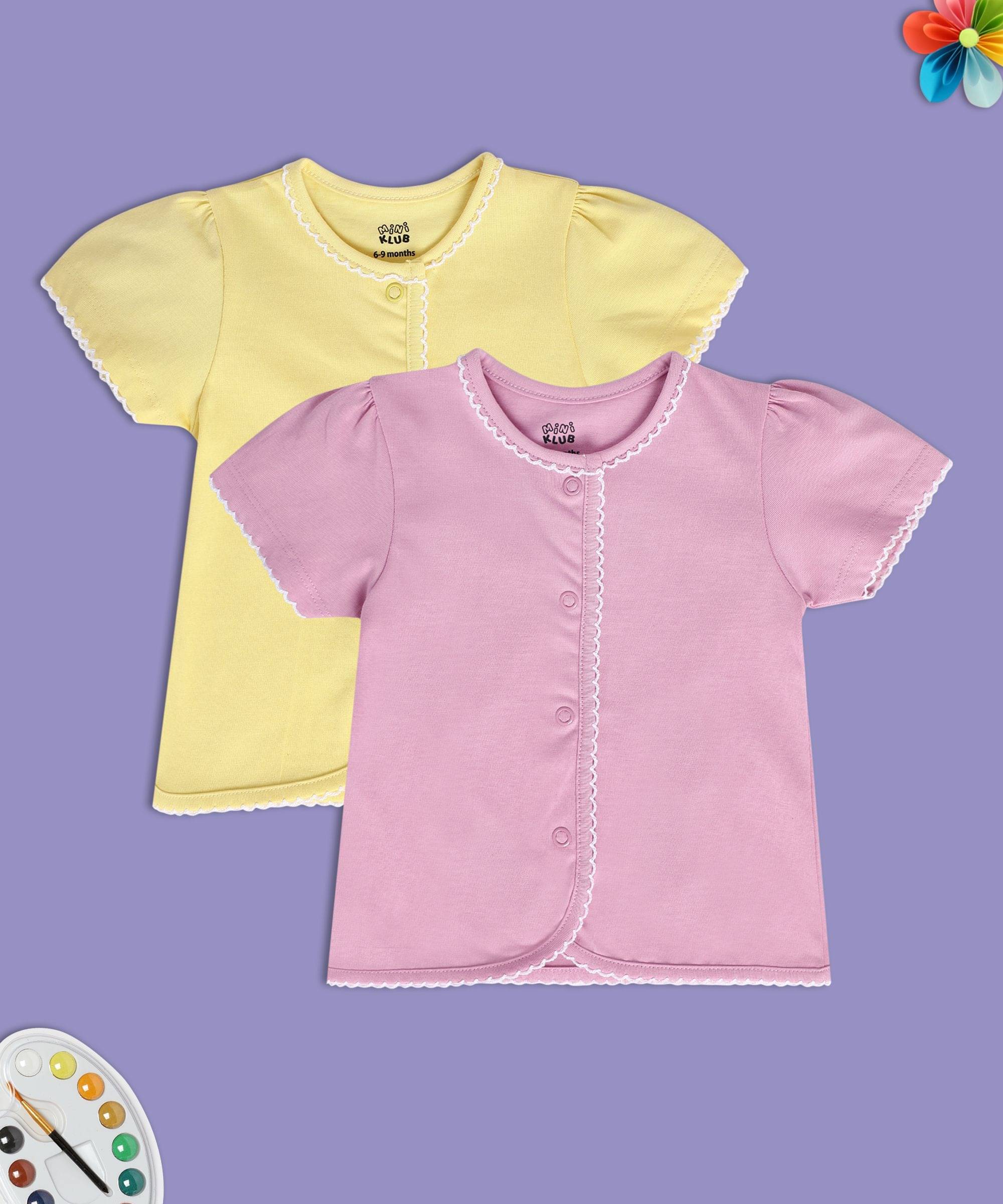     			miniklub Pack of 2 Baby Girls 100% Cotton Vest ( Multi )