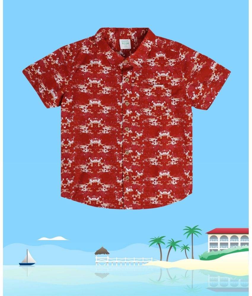     			MINI KLUB Pack of 1 Boys 100% Cotton Half Sleeves Shirt ( Red )