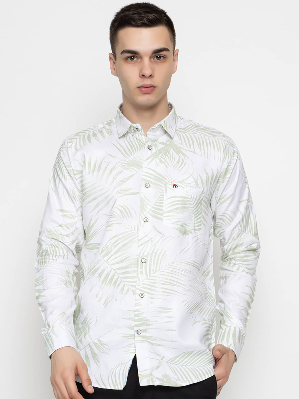 MODERNITY Cotton Blend Regular Fit Printed Full Sleeves Men's Casual Shirt - Green ( Pack of 1 )
