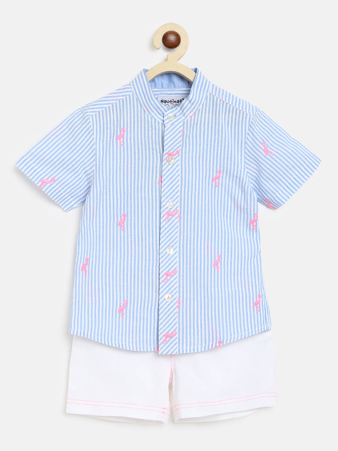     			Nauti Nati Blue Cotton Baby Boy T-Shirt & Shorts ( Pack of 1 )