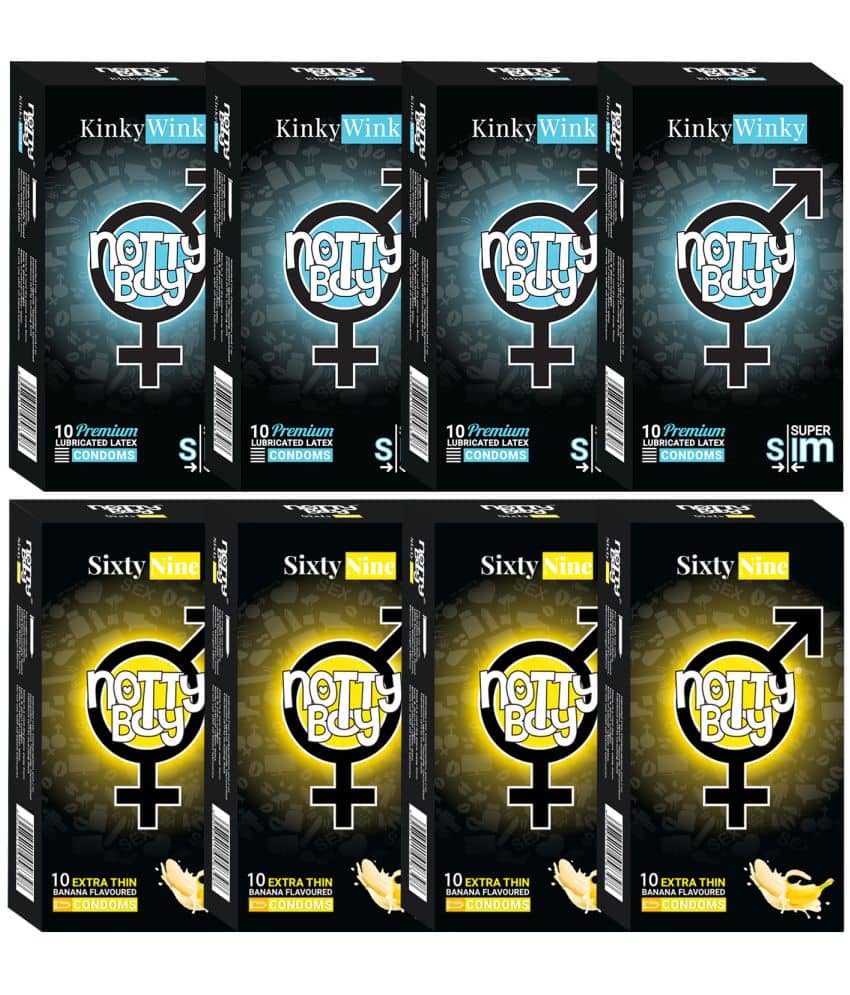 NottyBoy Banana Flavoured and Ultra Thin Condoms For Men - 80 Units