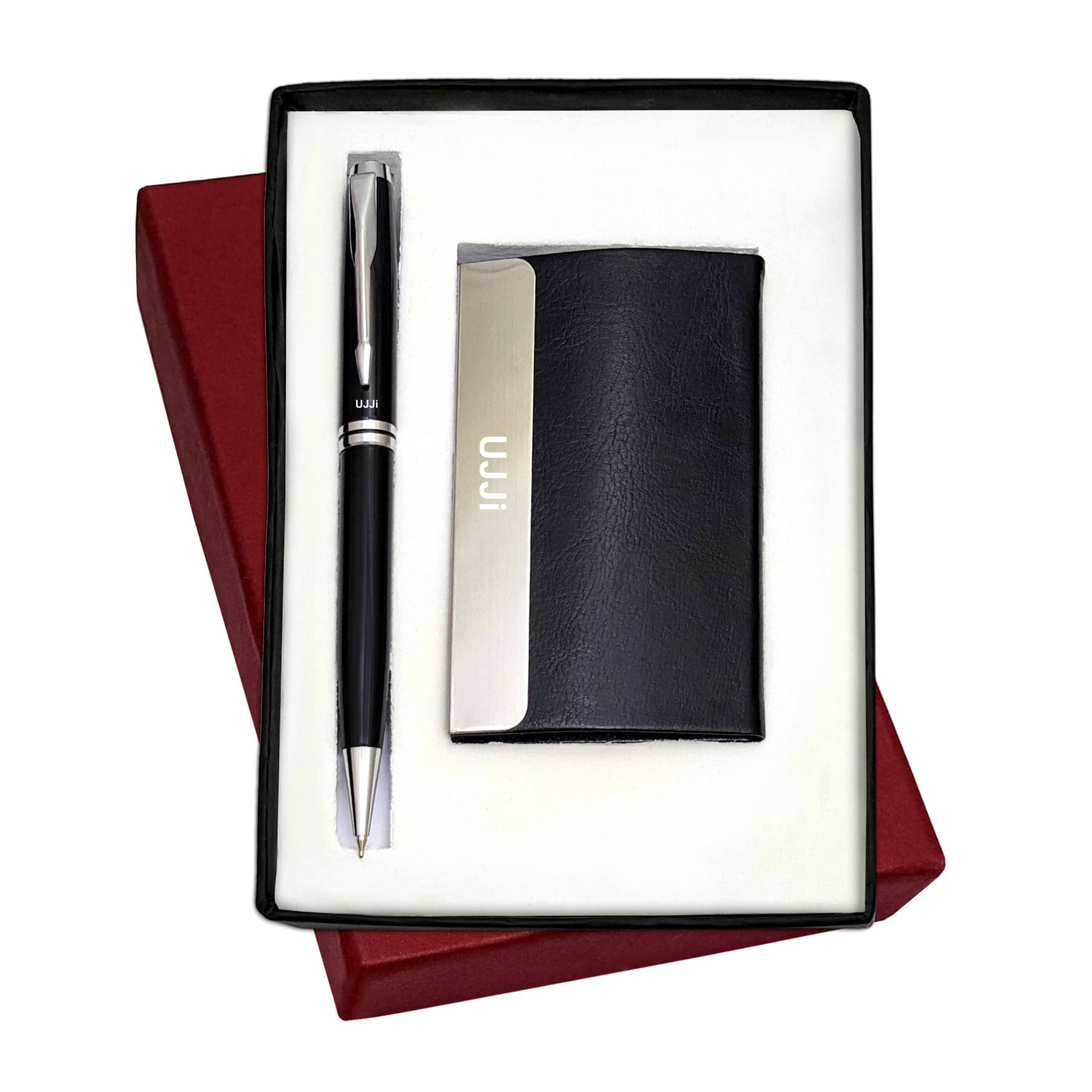     			UJJi 2in1 Black Color Body Ball Pen with ATM Card Holder