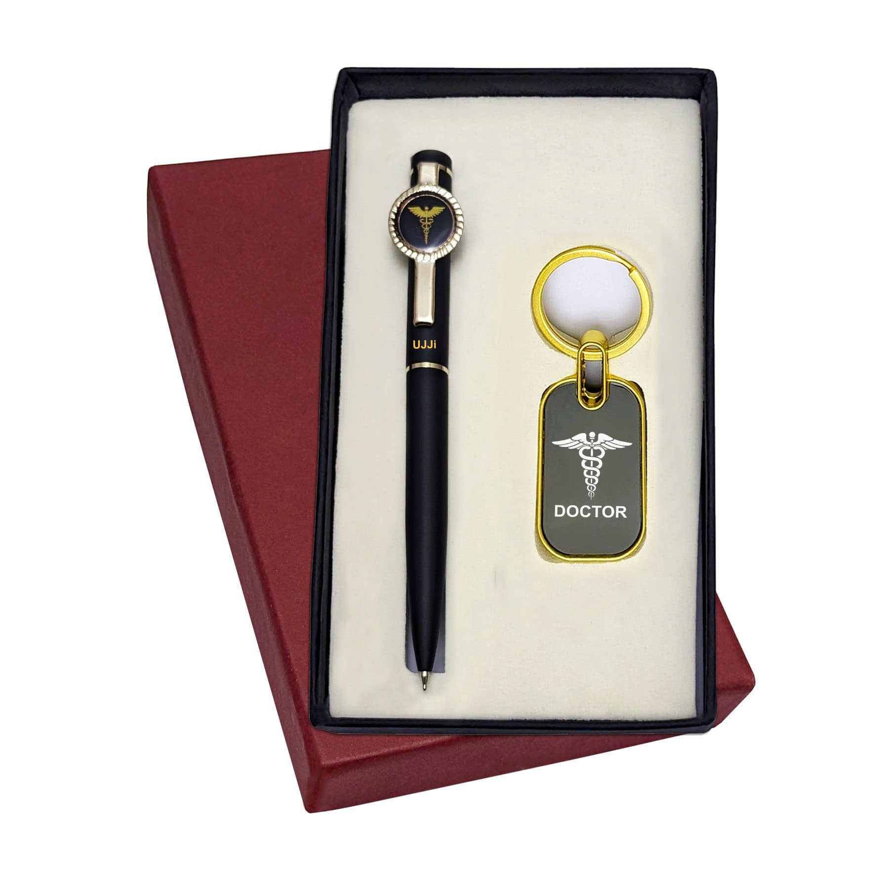 UJJi 2in1 Doctor Logo Engraved Keyring & Ball Pen Combo Keychain