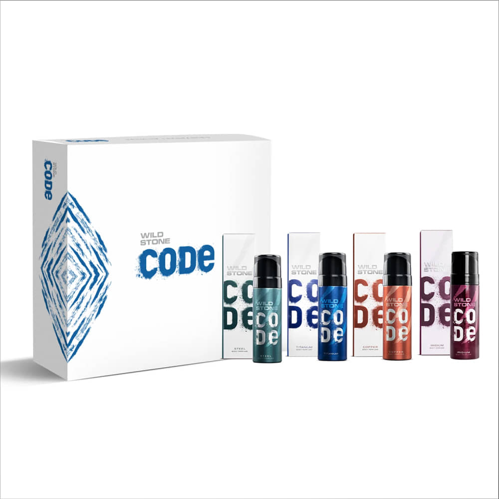 Wild Stone CODE Deodorant Spray for Men 40 ml (Pack of 4)