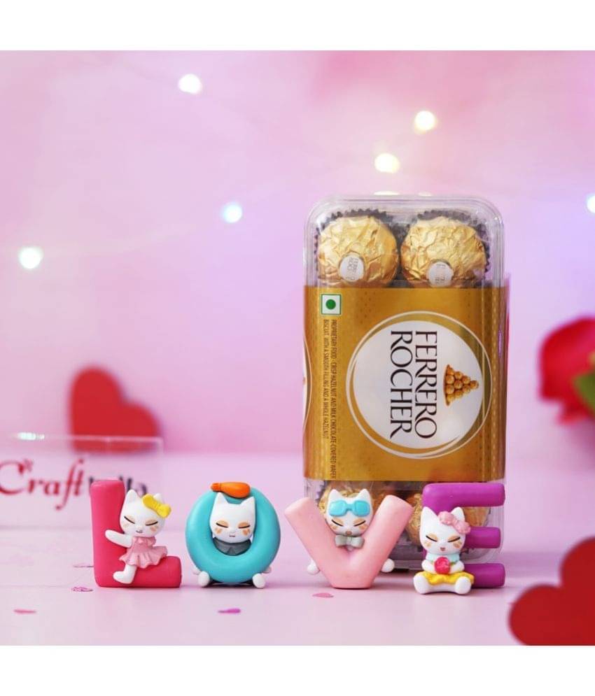    			eCraftIndia LOVE Animated Characters Valentine Showpiece & Ferrero Rocher Chocolates-300gm