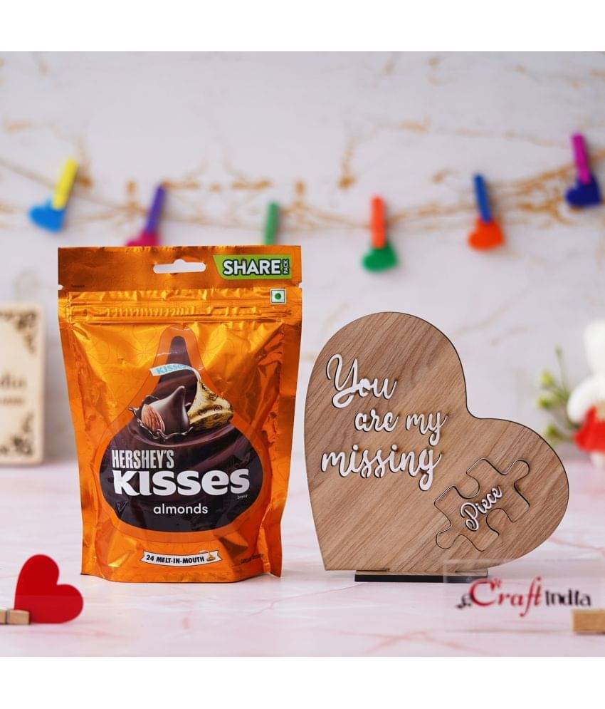eCraftIndia Kisses Almonds Chocolate & Heart Shaped Showpiece Valentine Assorted Gift Set eCraftIndia Kisses Almonds Chocolate & Heart Shaped Showpiece Valentine Assorted Gift Set
