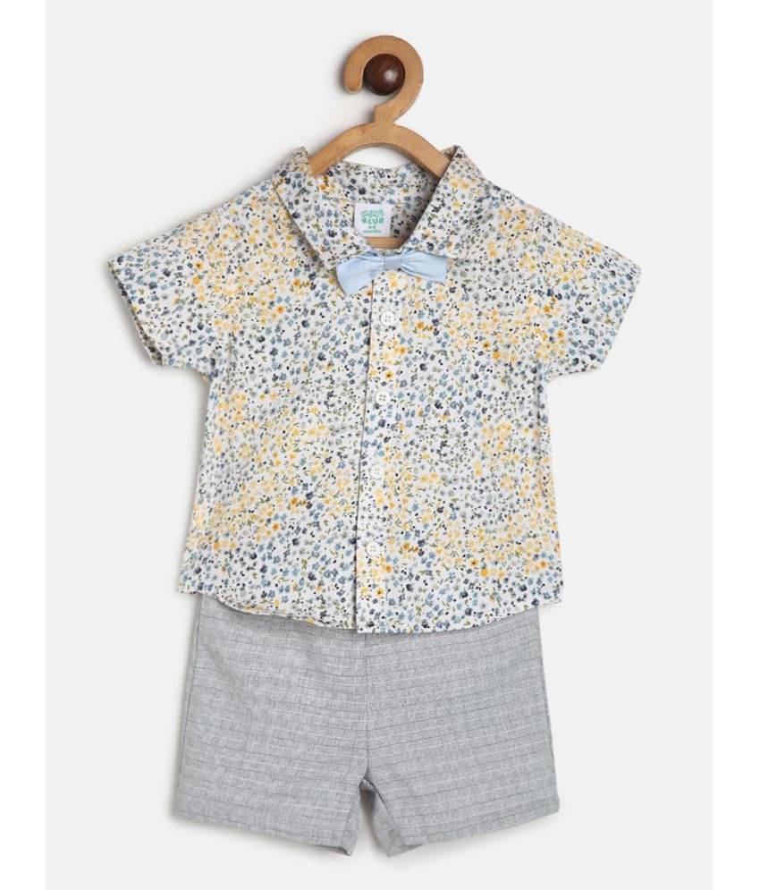     			miniklub Pack of 4 Baby Boys Cotton Shirt & Trouser ( Gray )