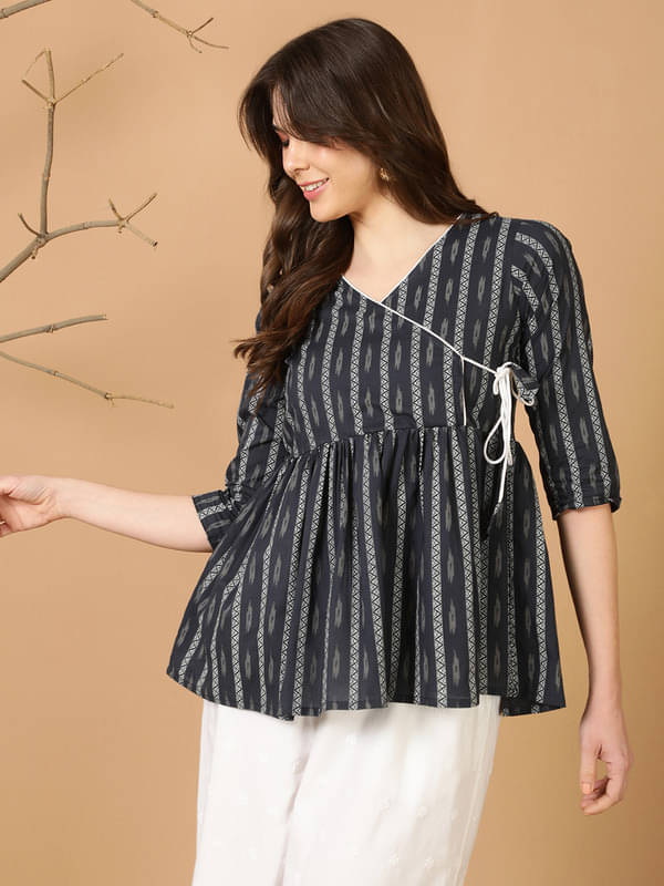     			Antaran Women's Cotton Regular Top ( Navy Blue )