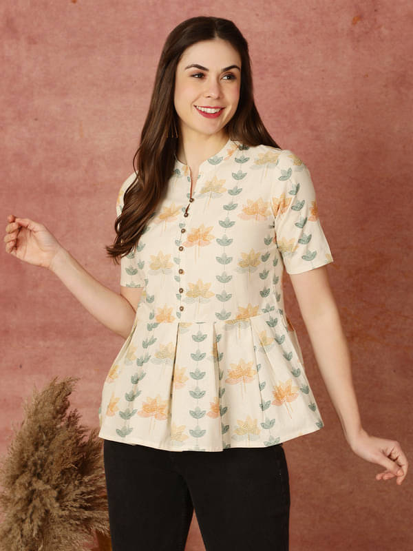     			Antaran Women's Cotton Regular Top ( White )