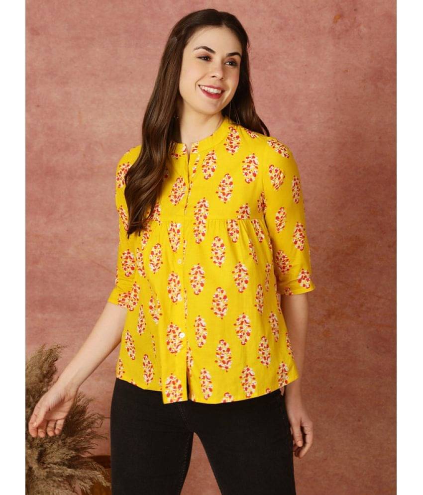     			Antaran Women's Cotton Regular Top ( Yellow )