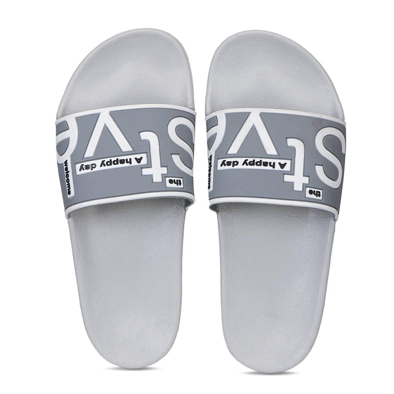     			Bersache Grey Men's Slide Flip Flop