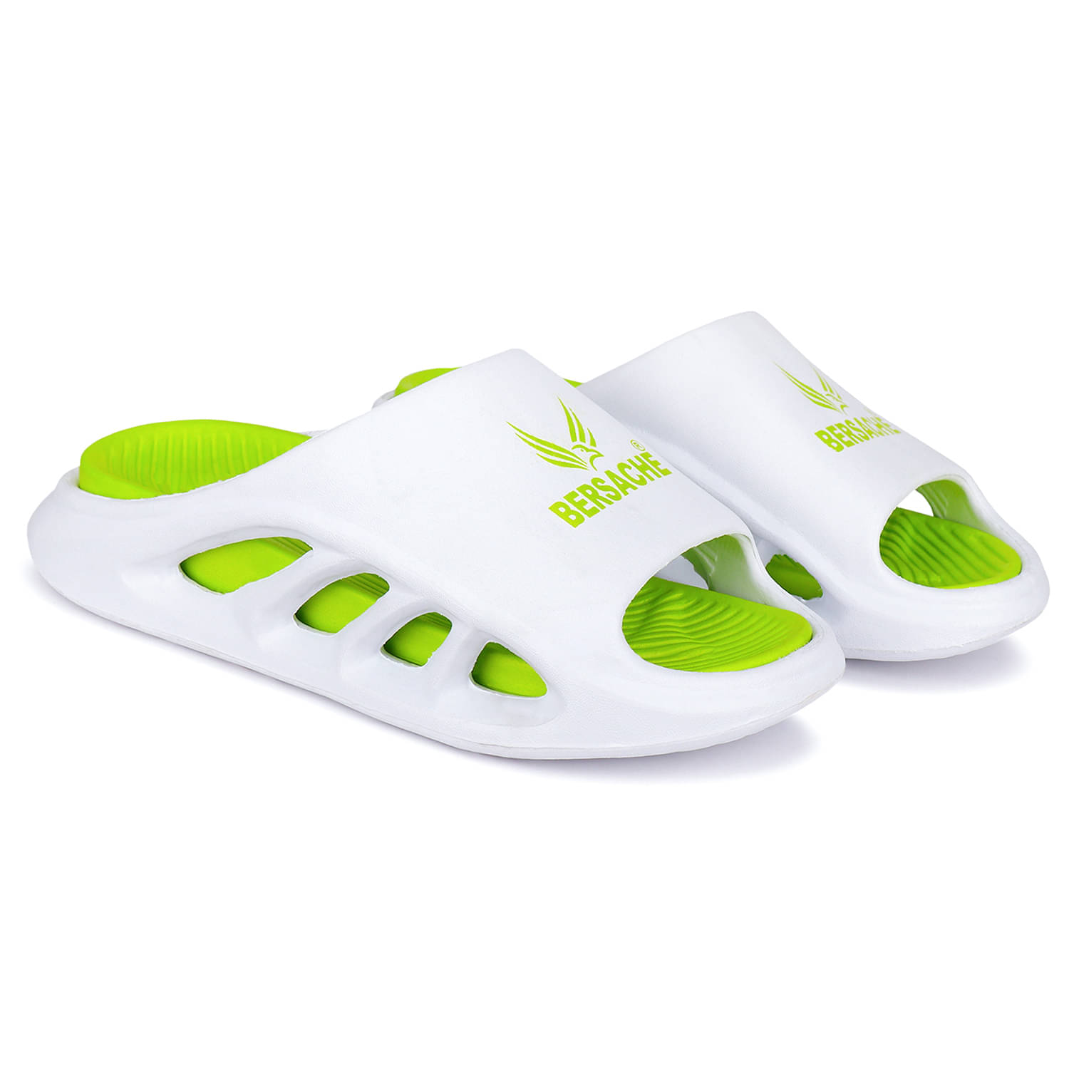     			Bersache White Men's Slide Flip Flop