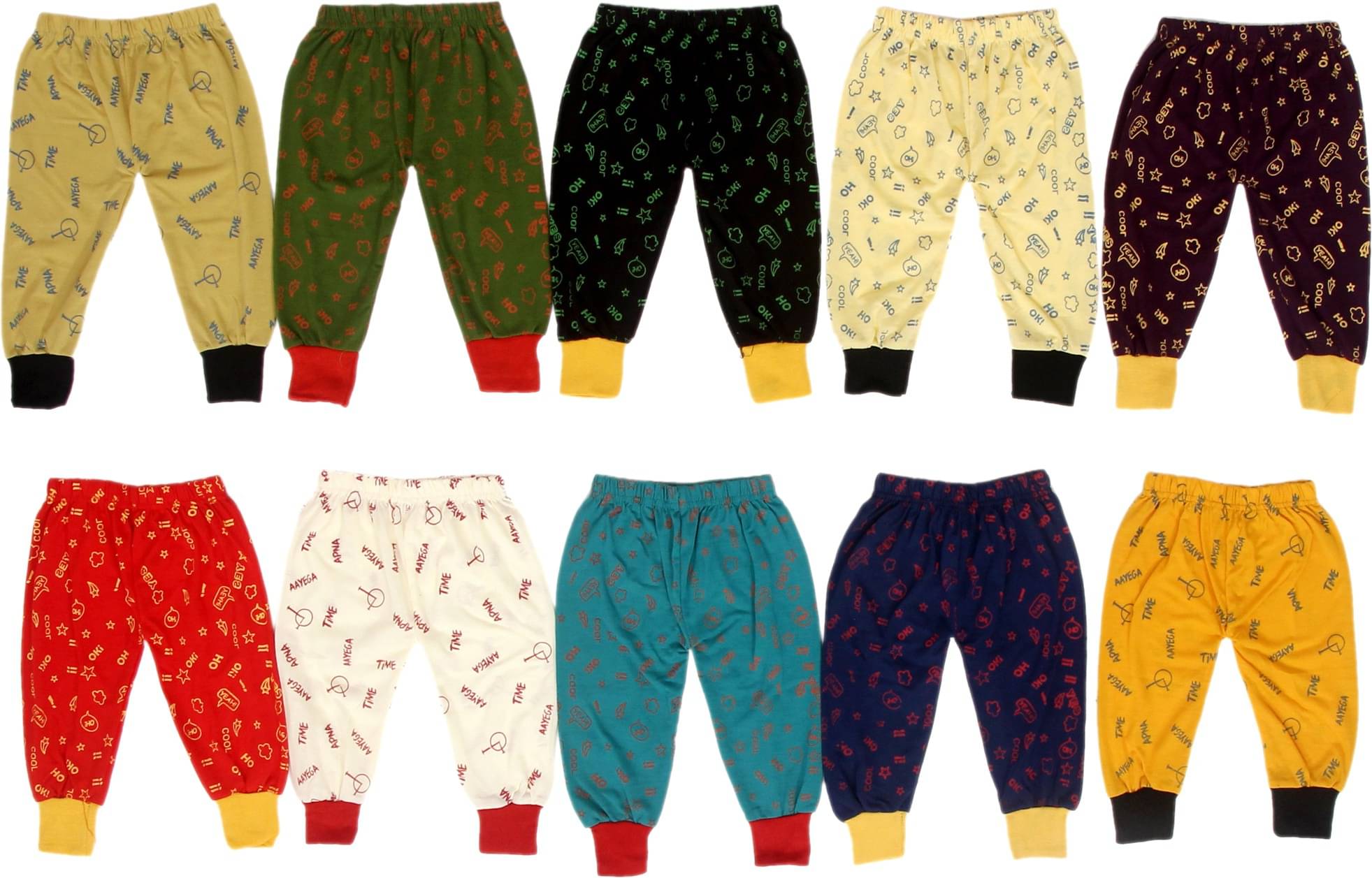     			DIAMOND EXPORTER Pack of 10 Boys Cotton Blend Trackpant ( Multi Color )