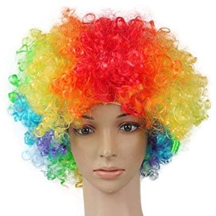 Fancy Multicolor Men & Women Long Hair Fluffy Curly Wig Fancy Party Cosplay Costume Funny Holi Cap Hair Wig (Multi Malinga Cap)     			Fancy Multicolor Men & Women Long Hair Fluffy Curly Wig Fancy Party Cosplay Costume Funny Holi Cap Hair Wig (Multi Malinga Cap)