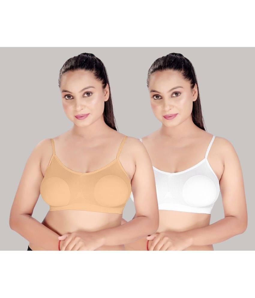 HAYA Pack of 2 Polyester Non Padded Women's Cami bra ( Multicolor ) Polyester Lightly Padded Women's Shaping Bra     			HAYA Pack of 2 Polyester Non Padded Women's Cami bra ( Multicolor ) Polyester Lightly Padded Women's Shaping Bra