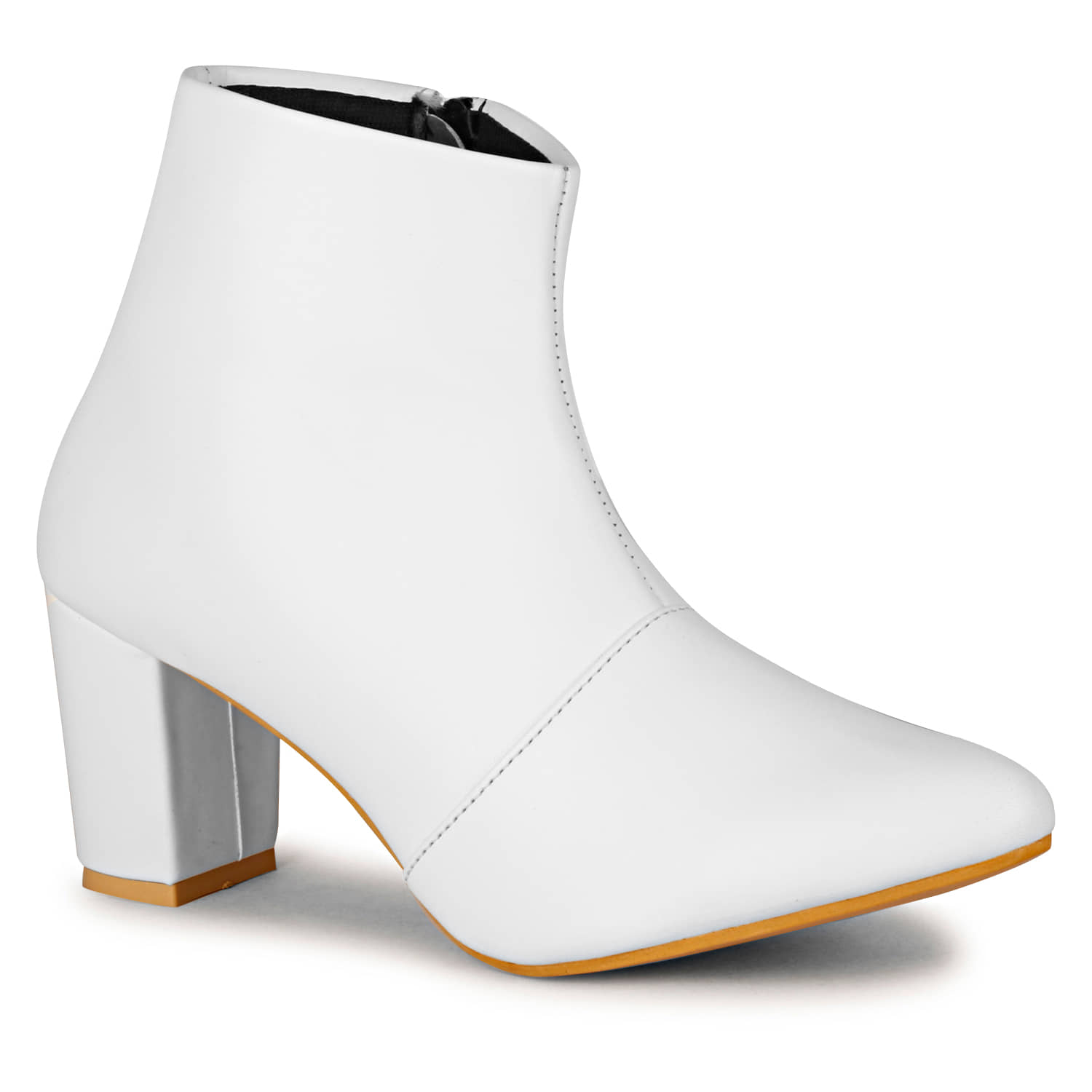 Ishransh White Women's Ankle Length Boots