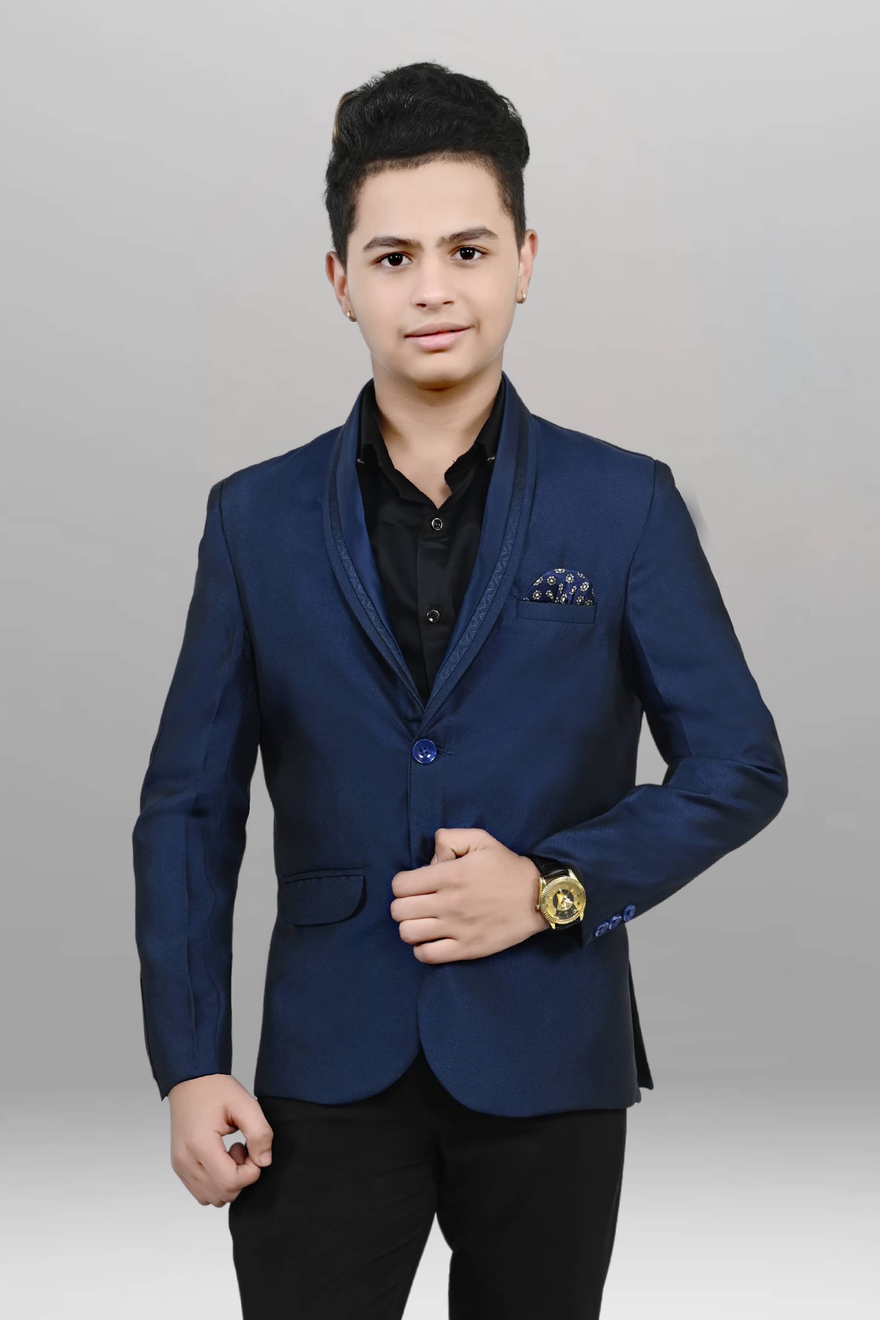    			J D Creation Boys Cotton Blend Blazer ( Pack of 1 , Royal Blue )