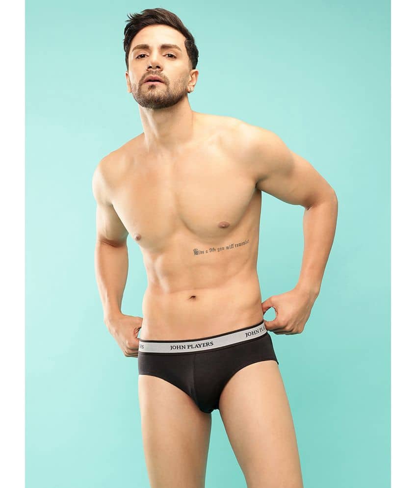 John Players Black Briefs Cotton Blend Men's Briefs ( Pack of 1 )