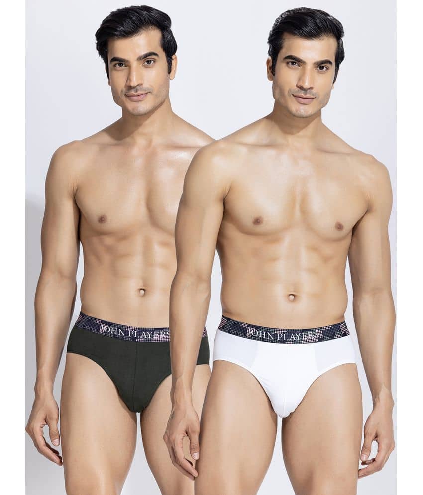 John Players Multicolor Cotton Men's Briefs ( Pack of 2 )