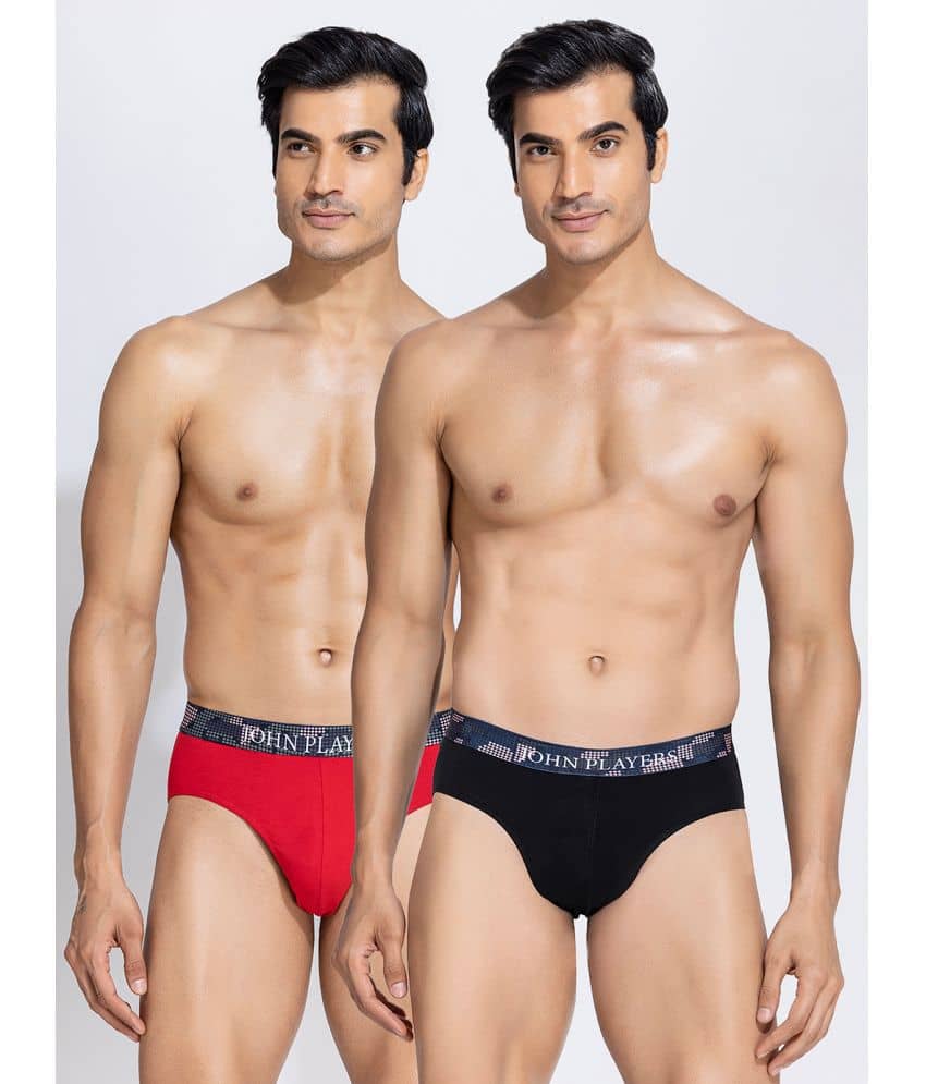 John Players Multicolor Cotton Men's Briefs ( Pack of 2 )