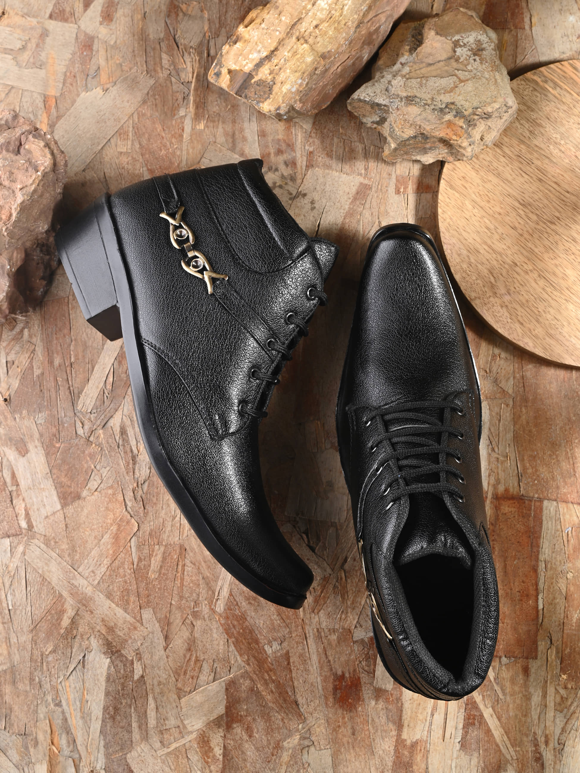 KARADDI Black Men's Casual Boots