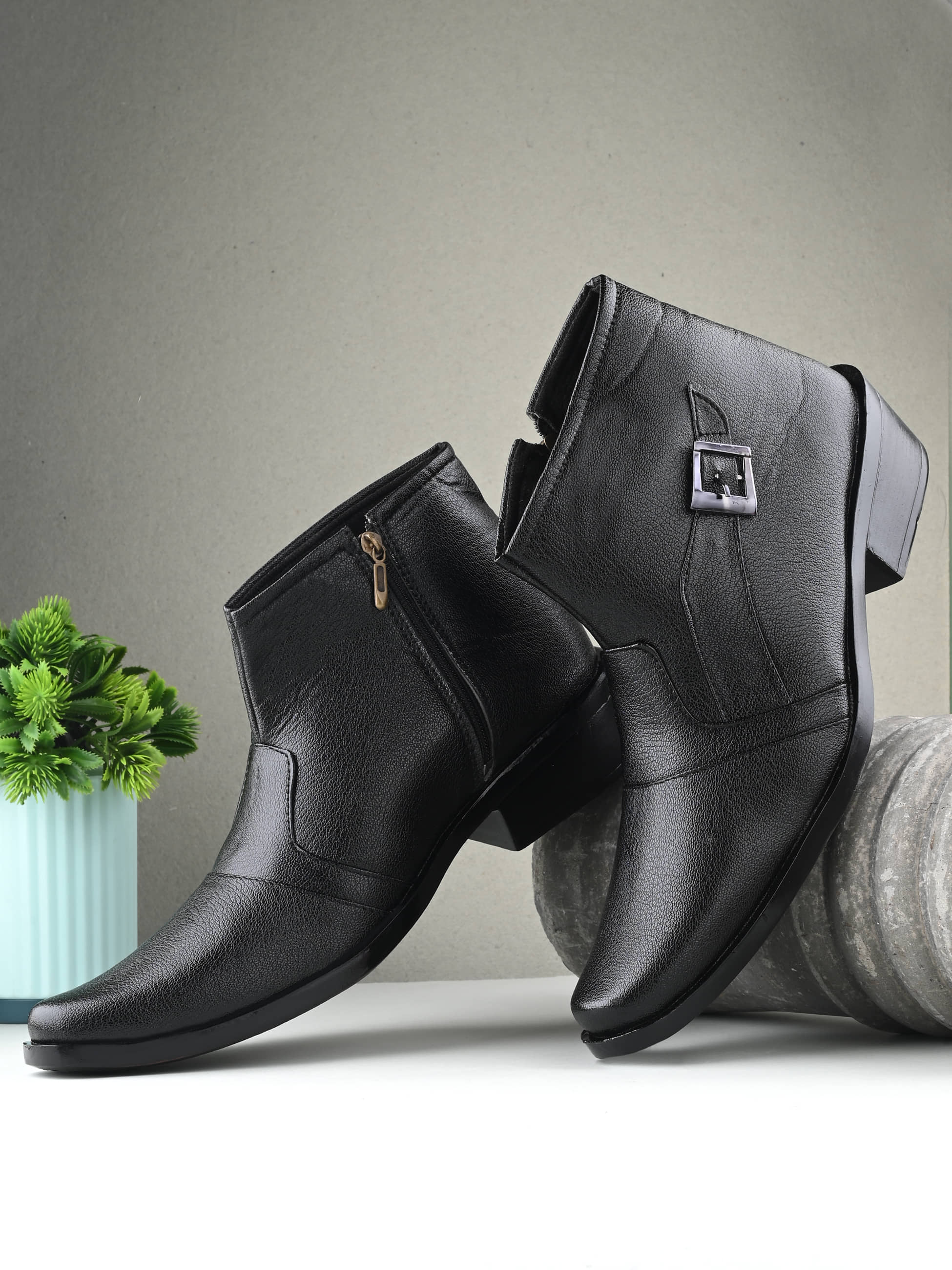 KARADDI Black Men's Casual Boots
