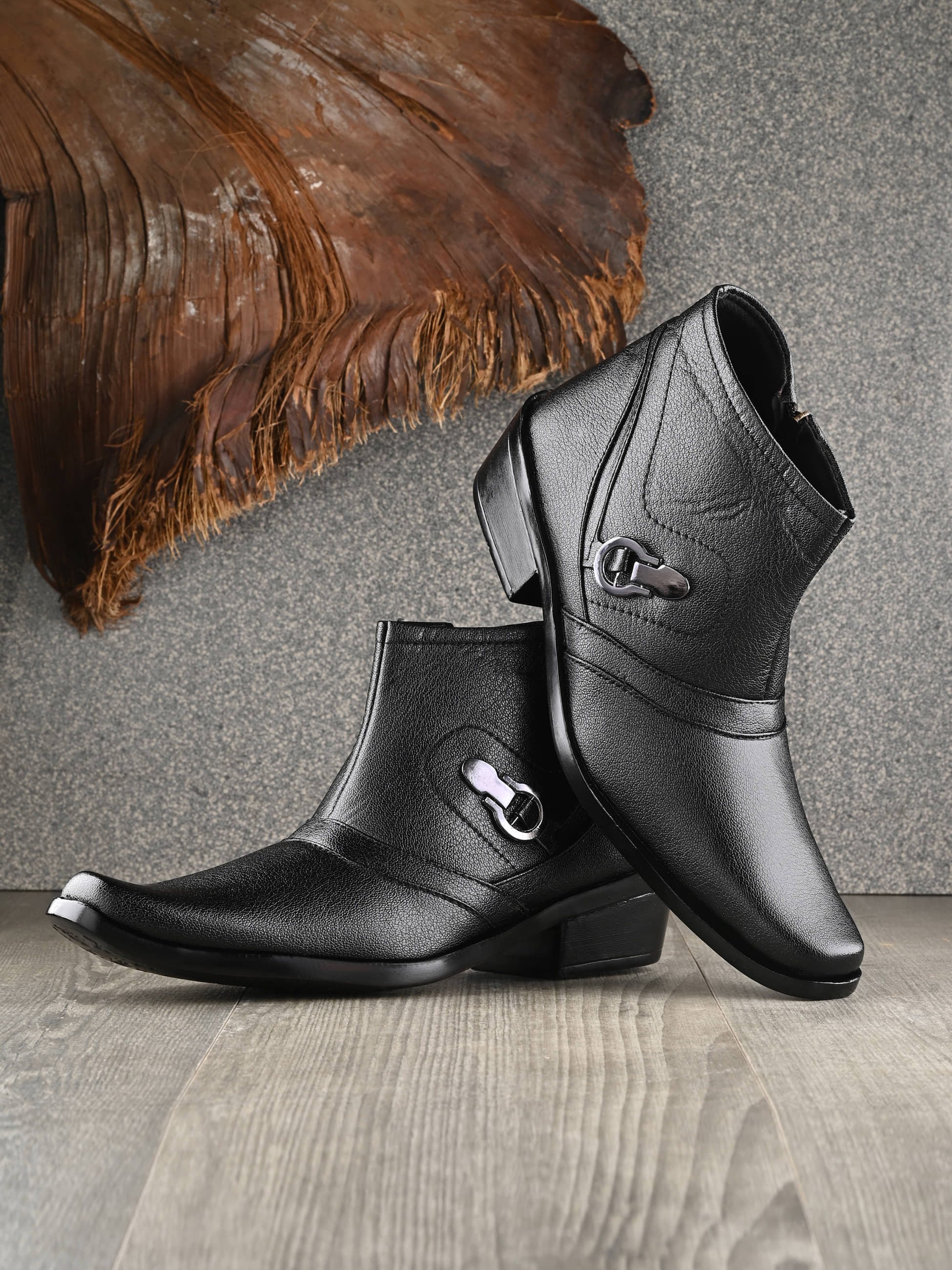 KARADDI Black Men's Casual Boots