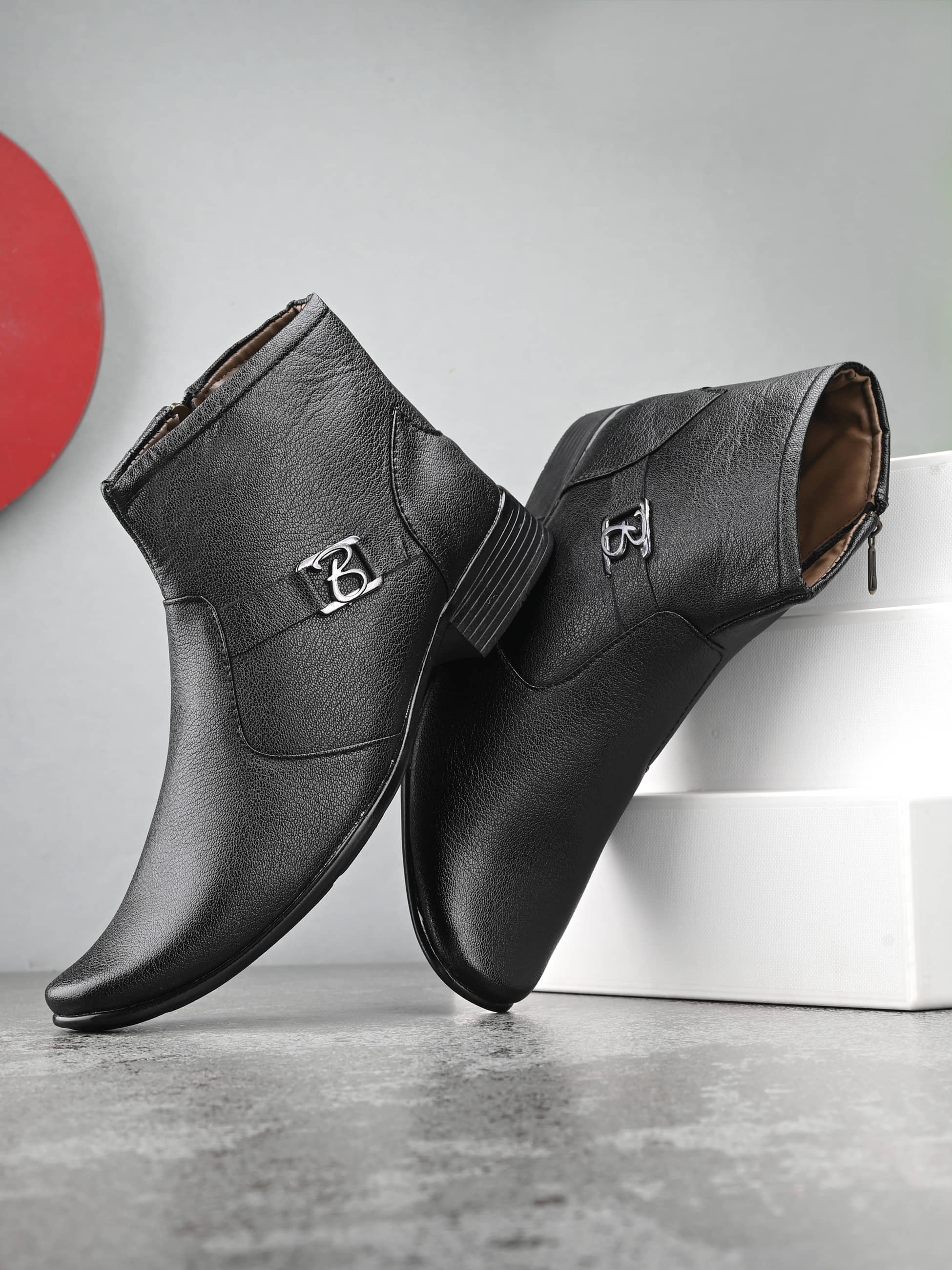 KARADDI Black Men's Casual Boots