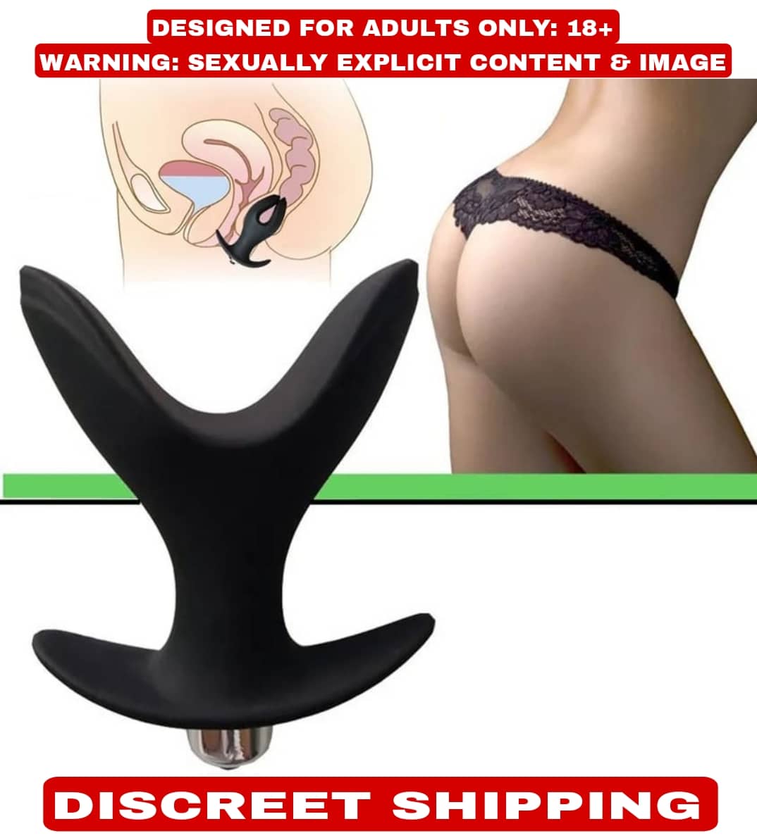 Kamahouse Premium Quality Vibrating Anal Opening Butt Plug Silicone Massager Stimulate Orgasm