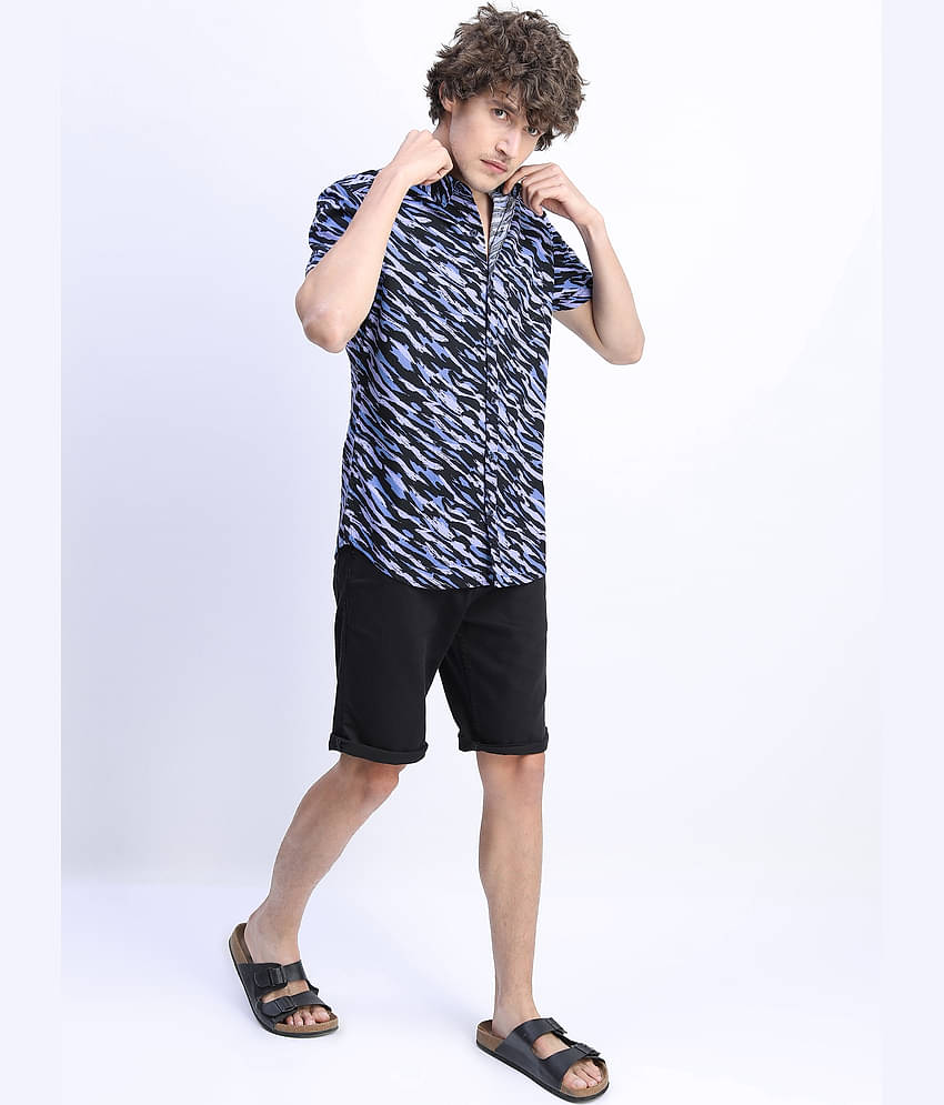 Ketch 100% Cotton Slim Fit Printed Half Sleeves Men's Casual Shirt - Orange ( Pack of 1 )