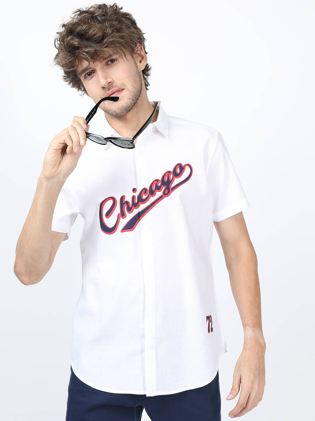     			Ketch 100% Cotton Slim Fit Printed Half Sleeves Men's Casual Shirt - White ( Pack of 1 )