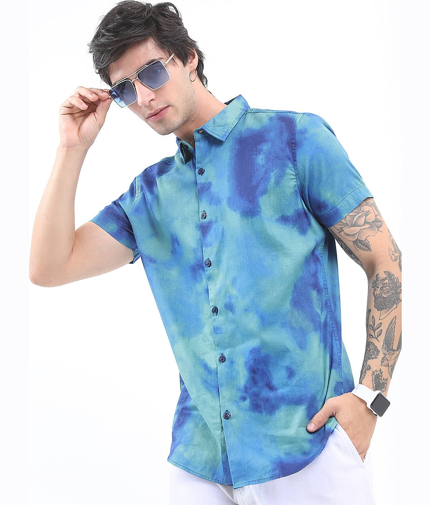 Ketch 100% Cotton Regular Fit Printed Half Sleeves Men's Casual Shirt - Pink ( Pack of 1 )