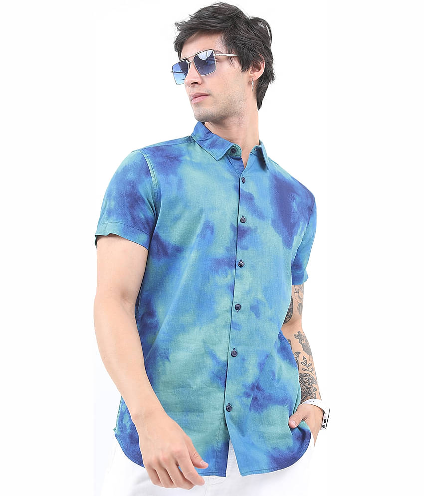 Ketch 100% Cotton Regular Fit Printed Half Sleeves Men's Casual Shirt - Pink ( Pack of 1 )