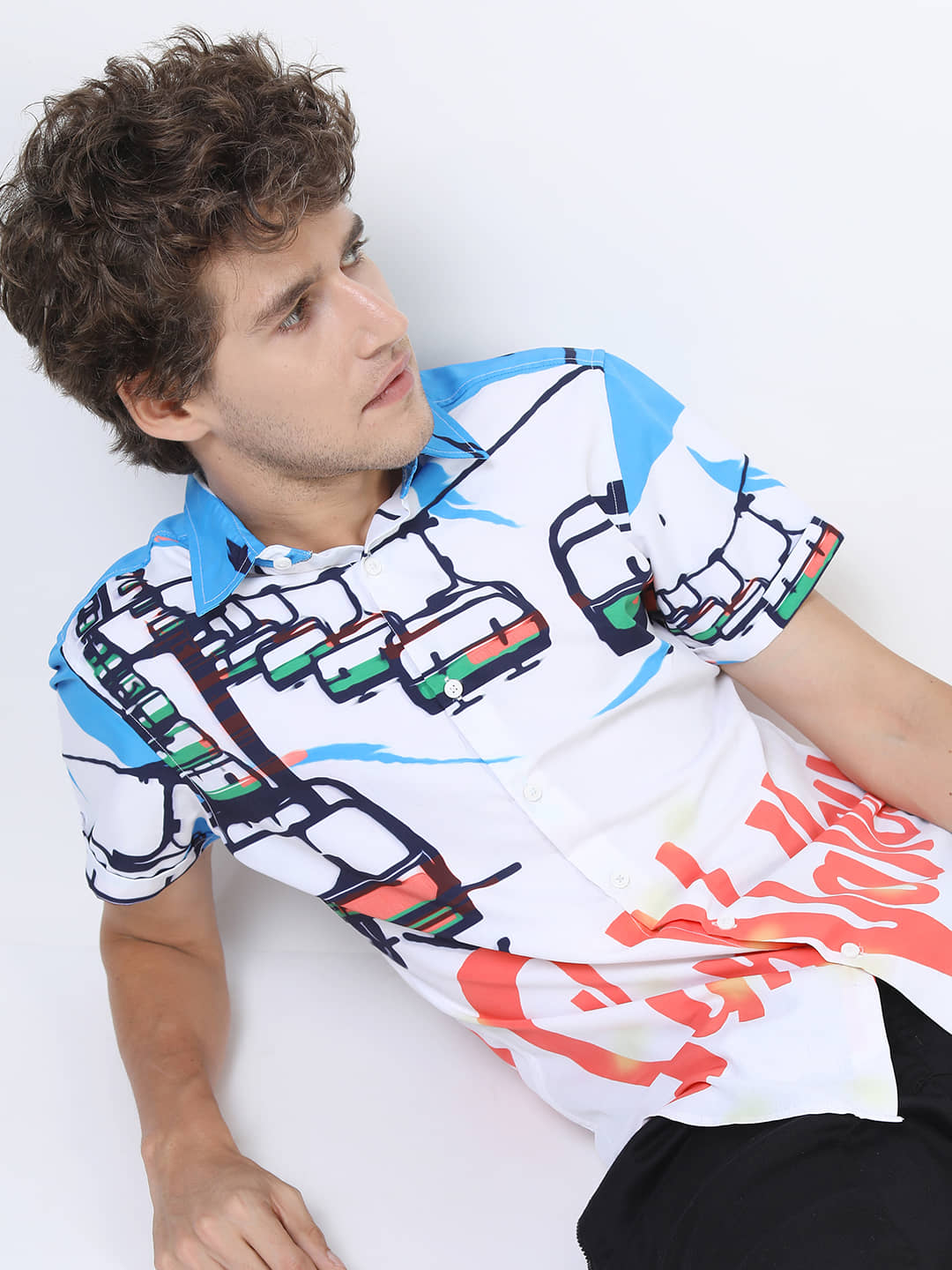 Ketch Polyester Slim Fit Printed Half Sleeves Men's Casual Shirt - White ( Pack of 1 )
