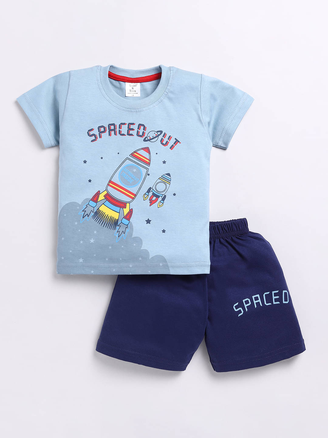     			Todd N Teen Pack of 1 Boys Cotton T-Shirt & Shorts ( Blue )