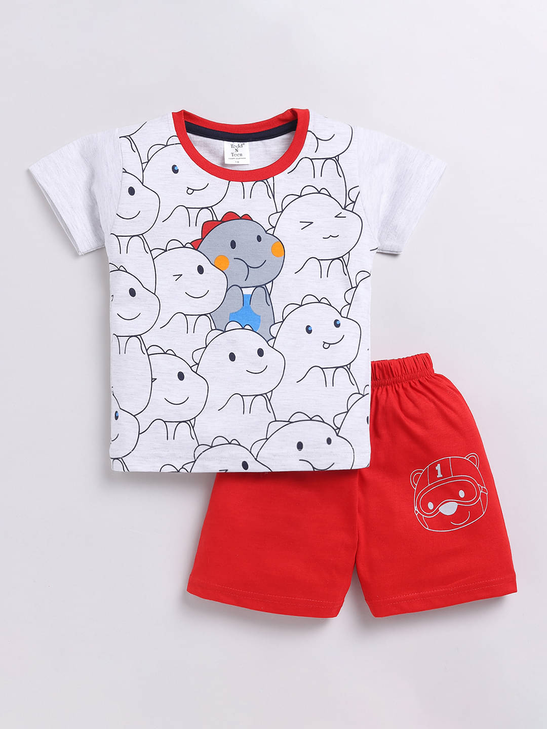     			Todd N Teen Pack of 1 Baby Boys Cotton T-Shirt & Shorts ( Gray )