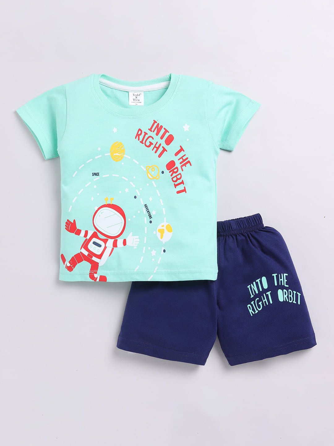     			Todd N Teen Pack of 1 Boys Cotton T-Shirt & Shorts Set ( Green )