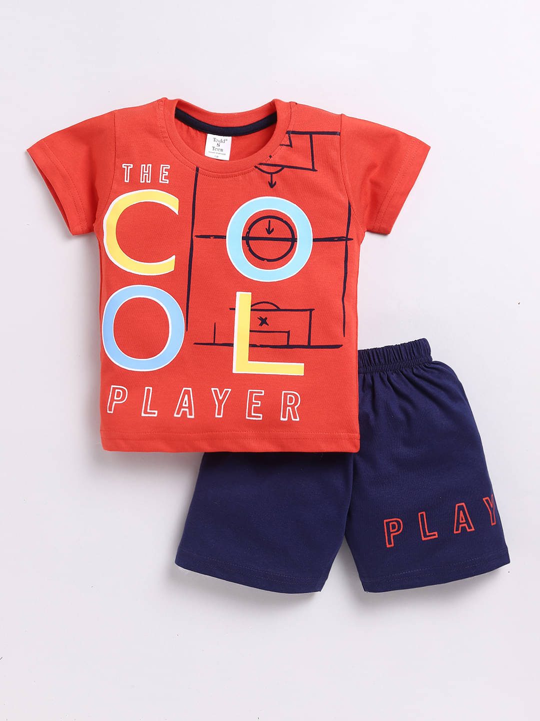 Todd N Teen Pack of 1 Baby Boys Cotton T-Shirt & Shorts ( Multi ) Todd N Teen Pack of 1 Baby Boys Cotton T-Shirt & Shorts ( Multi )