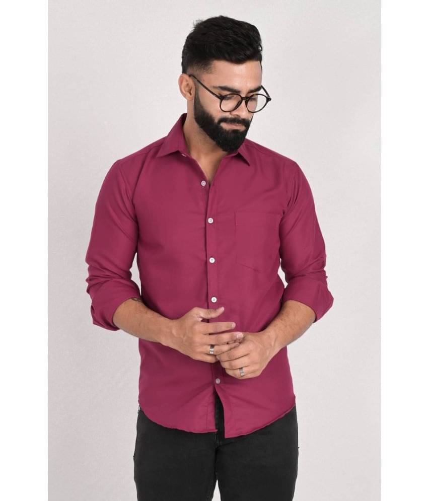 VERTUSY Cotton Blend Regular Fit Solids Full Sleeves Men's Casual Shirt - Pink ( Pack of 1 ) VERTUSY Cotton Blend Regular Fit Solids Full Sleeves Men's Casual Shirt - Pink ( Pack of 1 )