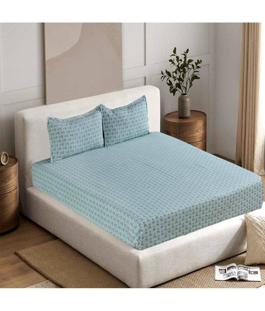 Welhouse India Cotton 1 Double Bedsheet with 2 Pillow Covers ( Blue ) Welhouse India Cotton 1 Double Bedsheet with 2 Pillow Covers ( Blue )