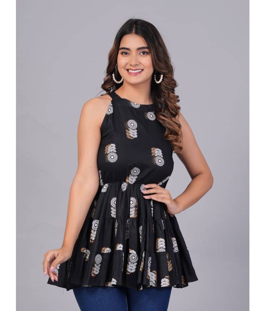    			s.r gift collection Women's Rayon Regular Top ( Black )