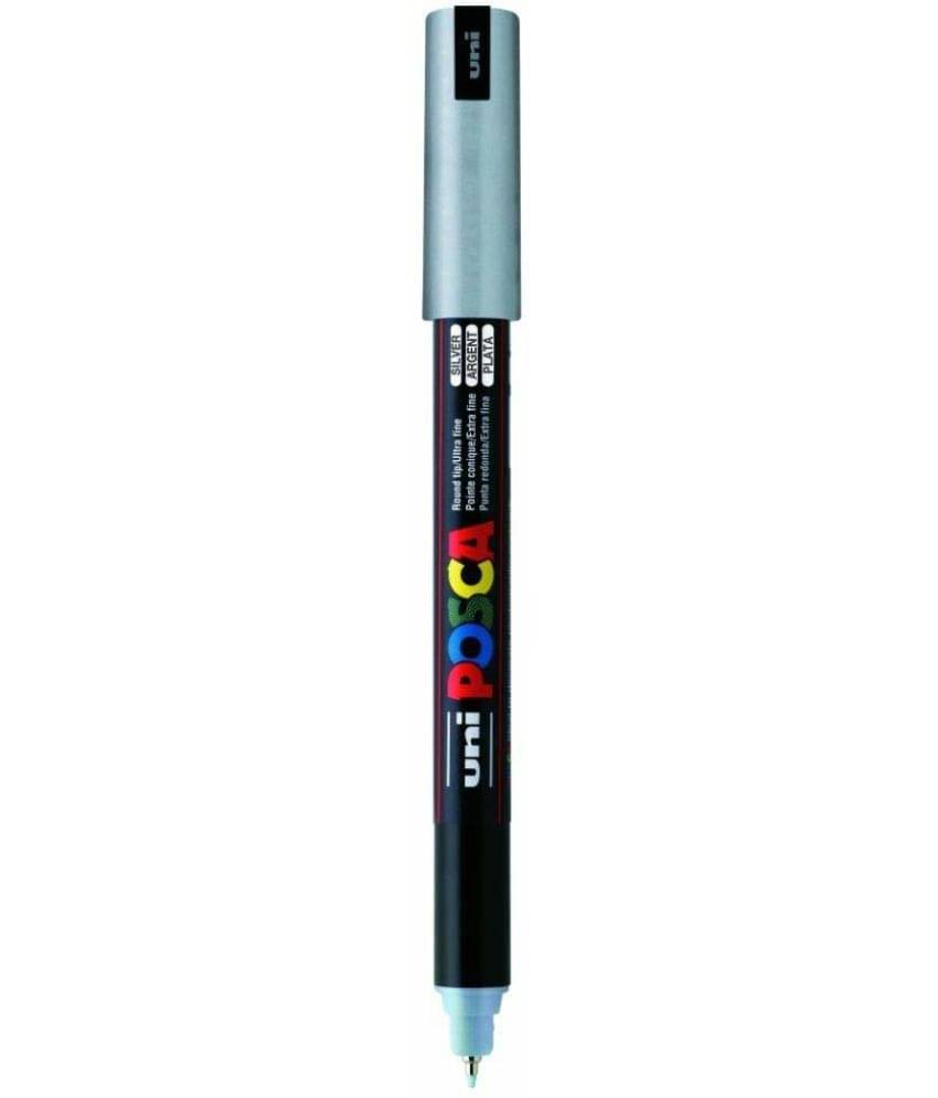     			uni-ball Posca PC-1MR 0.7 mm Extra-Fine Tip Markers, Silver Ink, Pack of 3