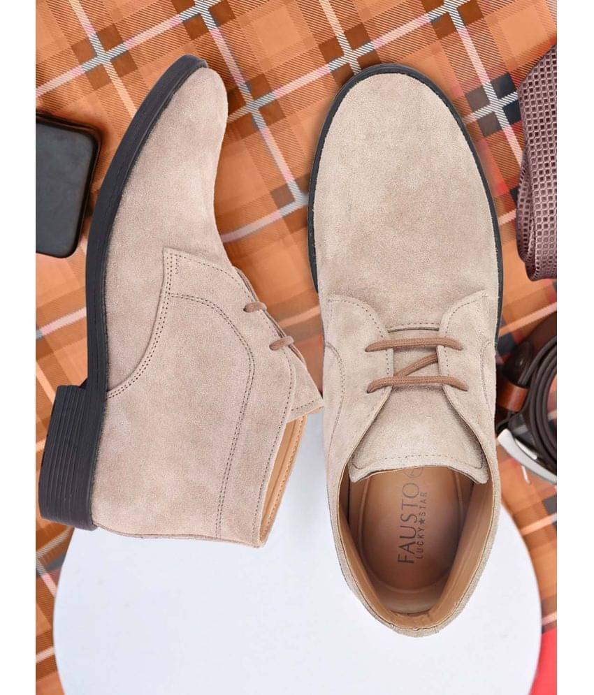     			Fausto Beige Men's Chukka Boots