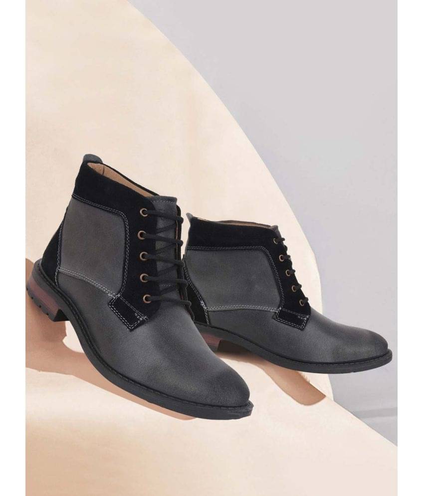     			Fausto Black Men's Casual Boots