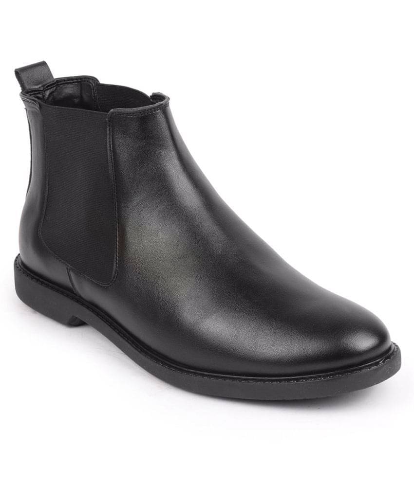 Fausto Black Men's Chelsea Boots     			Fausto Black Men's Chelsea Boots